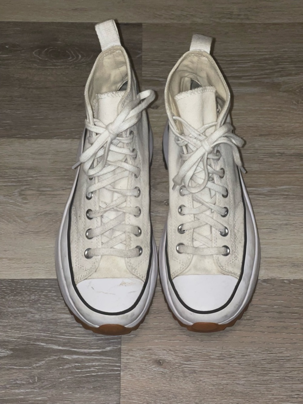 Converse Run Star Hike Shoes Womens Size 9 White Gum Platform Hi Tops